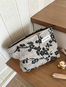 MEYOU FAIRY AGG 藝術浮雕小梅花大容量女用化妝包，內袋式便攜旅行盥洗包，手提包，多功能保養品收納袋，女性衛生棉收納袋，送給媽媽、女友的禮物，學生筆袋 - 彩色 - 查看 8