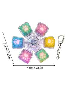 Cat Paw Stress Relief 3/5/6 Key Keyboard Keycap Gift, Adult Anti-Stress Finger Keyboard Game Keychain, Pressure Release - Multicolor - View 7