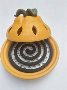 Ceramic Kumquat Incense Burner, Can Burn Mugwort, Sandalwood Or Diffuse Smoke Inside To Repel Mosquitoes And Remove Odors, Purify Stale Air, And Maintain Auspicious Freshness For Home - 1PC - View 5