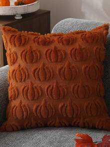 1pc/2pcs Maple Leaf Cushion, 18 X 18 Inch, Orange, Farmhouse Style, Decorative, Autumn Harvest Theme, Holiday, Synthetic Fur, Sofa, Bed Or Room - Burnt Orange - View 4