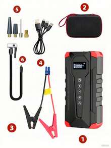 Portable Car Jump Starter With Air Compressor, Jump Starter Battery Pack, 5000A Peak With 150 PSI Tire Inflator, 12V Car Battery Jump Power Pack, Car Jumper Starter Portable, 5 In 1 Function Jump, Battery Charger - Multicolor - View 13