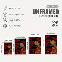 1pc Retro Music Art Poster - Frameless Canvas Wall Decoration, Including Layout Design, Black Background With Red Text Decorations - Suitable For Living Room, Bedroom, Kitchen, Corridor, And Music Room Decoration - A - View 3