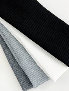 4pcs Solid Color Elastic Hairbands, Soft Comfortable Lightweight, Suitable For Daily Wear - Multicolor - View 2