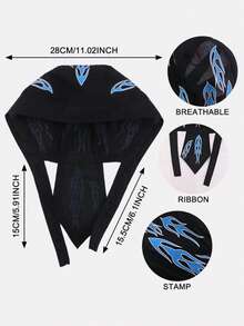 1pc Men's Flame Pirate Bandana Headwrap Cycling Hat Suitable For Daily Use - Spider Web - View 2