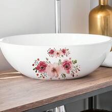 1pc, Fully Transparent Wall Sticker, Floral, Removable Waterproof PVC Sticker, Suitable For Wall Decoration, 7.8x11.4inch - Multicolor - View 4