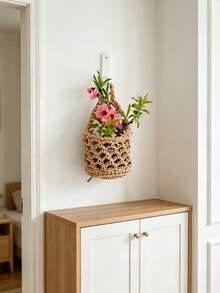 Handmade Woven Hanging Basket, Bohemian Style Wall Hanging Storage Net, Handmade Bohemian Home Decor, Decorative Wall Hanging Storage Bag, Suitable For Storing Small Items - Multicolor - View 7
