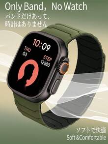 Magnetic Soft Silicone Fashion New Dual-Color Watch Band Compatible With Apple Watch Series S11 S10 S9 S8 S7 S6 S5 S4 SE Ultra, Men's And Women's Sports Yoga Anti-Slip Anti-Sweat Silicone Band, Compatible With Apple Watch 49/46/45/44/42/41/40/38mm Apple Smart Watch Accessories Wristband, Men's And Women's Accessories Autumn Outdoor Sports Beach Jewelry, Vacation Gift Halloween - Black - View 17