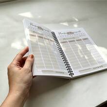 1本 西班牙文版 A5 預算規劃筆記本，現金流資訊圖表設計封面，系統化金錢追蹤財務管理簿，支出日誌，專業人士禮品，現代文具用品 - A5 - 查看 4