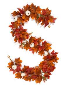 Pumpkin Maple Leaf & Berries Fall Garland - Fall Decor For Home, Mantle, Fireplace, Thanksgiving & Halloween Autumn Decorations - Multicolor - View 2