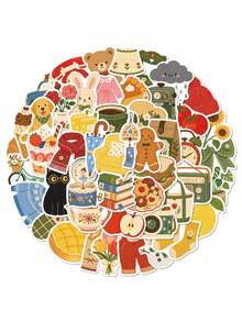 50pcs Hand-Drawn Small Object Waterproof Stickers, Suitable For Laptop, Skateboard, Guitar, Refrigerator, Luggage, Tablet, Phone, Scrapbook, Phone Case Decoration, Perfect For Holiday Gifts, Birthday Party Gifts School Supplies - 50pcs - View 9