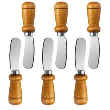 1 pieza/3 piezas/6 piezas Cuchillos rectos para mantequilla/queso con mangos de madera - Marrón - Ver 13