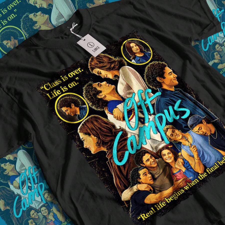 Off Campus TV Series Tee - Unisex Movie Graphic T-Shirt. - 黑色 - 查看 1