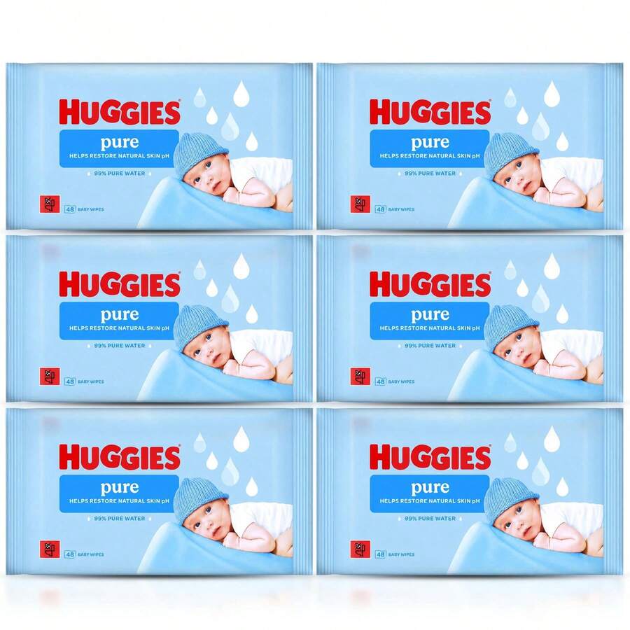 Huggies Pure Baby Wipes 48's - Pack Of 6 - Standard Packaging - View 1