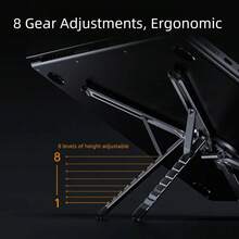 Laptop Stand, Adjustable Foldable Aluminum Alloy Desktop Accessory, Desktop Stand And Phone Holder, Multi-Functional Portable Laptop Stand, Suitable For Work, Study, Home Office, Travel, Compatible With Laptops, Tablets And Smartphones - View 5
