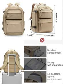 Floless Mochila de viaje unisex, cumple con los estándares de artículo personal de equipaje de mano de la aerolínea, se adapta a portátiles de 14/15.6 pulgadas, diseño antirrobo, impermeable, adecuada para uso en dormitorios universitarios, mochila pequeña para computadora, mochila para desplazamientos de negocios, mochila para deportes al aire libre - Multicolor - Ver 11