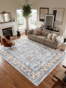 1 buah Karpet Ruang Tamu Motif Bunga Biru, Cocok untuk Dapur, Ruang Makan, Kamar Tidur, Dekorasi Ruangan Liburan, Dalam/Luar Ruangan, Kantor, Lobi, Keset Anti Selip, Karpet Kamar Mandi, Lorong, Area Belajar/Bermain Game - Dusty Blue - View 8