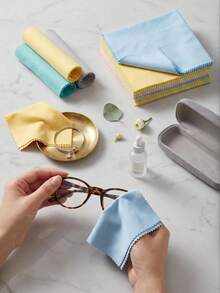 120/100/80/60/40/10pcs Ultra-Fine Microfiber Eyeglass Cleaning Cloths, Soft Scratch-Resistant Reusable Lens Wipes, Multi-Color Random Screen Cleaning Cloths, Suitable For Glasses, Cameras, Jewelry And Electronic Devices Daily Cleaning Supplies - Multicolor - View 3