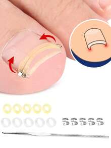 16pcs/Set Toe Ingrown Nail Ring Stretch Rebound Nail Groove Rolled Nail Physical Reverse Stretch Tool Painless Improvement Of Ingrown Nails Relief Of Paronychia Pain Ingrown Nail Tool Suitable For Men And Women Daily Foot Care Exquisite Gift - Multicolor - View 6