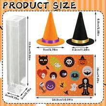 12 Sets Halloween Treat Boxes With Witch Hat And Tags Mini Plastic Gift Candy Jars Trick Or Treat DIY Gift Storage Containers For Halloween Party Favors - Halloween Edition - View 3