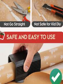 Holiday Gift Wrapping Paper Cutting Roller Cutter Paper Slicer With Replaceable Blades - Multicolor - View 1