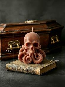 1pc Halloween Octopus Skull Scented Candle, Gothic Style Atmosphere Decor, Handmade Creative Decorative Fragrance Candle, Suitable For Room Decor, Desktop Decor, Home Decor, Parties, Birthdays, Gifts, Anniversaries, All Seasons, Essential For Halloween Decoration - Octopus Skull - View 13