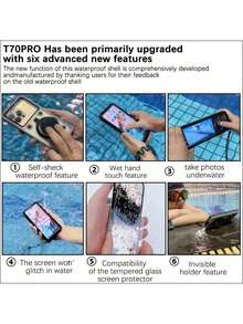 15M IPX8 Waterproof Phone Case, Underwater Touch Screen Universal Phone Pouch, HD Anti-Fog Protective Cover For 6.9" Smartphones, Ideal For Swimming Diving Beach - Multicolor - View 8
