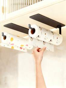 1pc Magnetic Paper Towel Holder, Wall-Mounted Paper Towel Rack, Cling Film Rack, Fridge Side Storage Rack, Towel Bar, No Drill Wall-Mounted Towel Rack For Kitchen, Bathroom, RV - Holds Rolls,Sleek Style, Durable Material - Multicolor - View 10