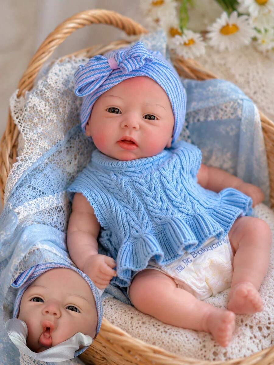 17" Estella Reborn Baby Girl Doll, Full Body Solid Soft Elastic Silicone, Hand Painted Visible Veins, Realistic And Anatomically Correct, Ideal Christmas And Holiday Gift - Reborn Doll - View 1
