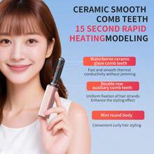 Wireless Bangs Comb USB Rechargeable Mini Straightening Hair Brush Heated Hair Comb Unisex Styling Straightening Brush Best Gift For Girls Battery: 800mAh - Multicolor - View 6