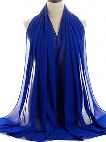 Solid Color Casual Polyester - Blue - View 2