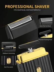HIENA-5 Men's Professional Hair Clipper Gift Set, Wireless Hair Clipper Set And Trimming Set, Electric Beard Trimmer And Nose Hair Trimmer Set, Reciprocating Shaver And Men's Facial Grooming Set, Comprehensive Gift Set Designed For Men - View 5