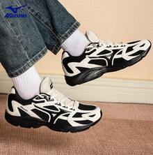 Mizuno 新款防滑網布透氣 SPARK CNIII 復古休閒跑步鞋 中性款 - 米白色/黑色 - 查看 5