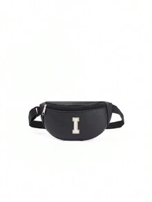1pc Girls Cute Crossbody Waist Bag Shoulder Bag With 26 A-Z Letters, Suitable For Daily, Outdoor, Travel, Hiking, Portable Use, Ideal Gift Choice - Black - View 16