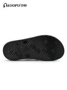 luofu Women's Thick Sole Anti-Slip Soft Elastic Flip Flops Fashion Minimalist Height-Increasing Sandals Summer Beach Slippers EVA Non-Slip Sandals - Black - View 11