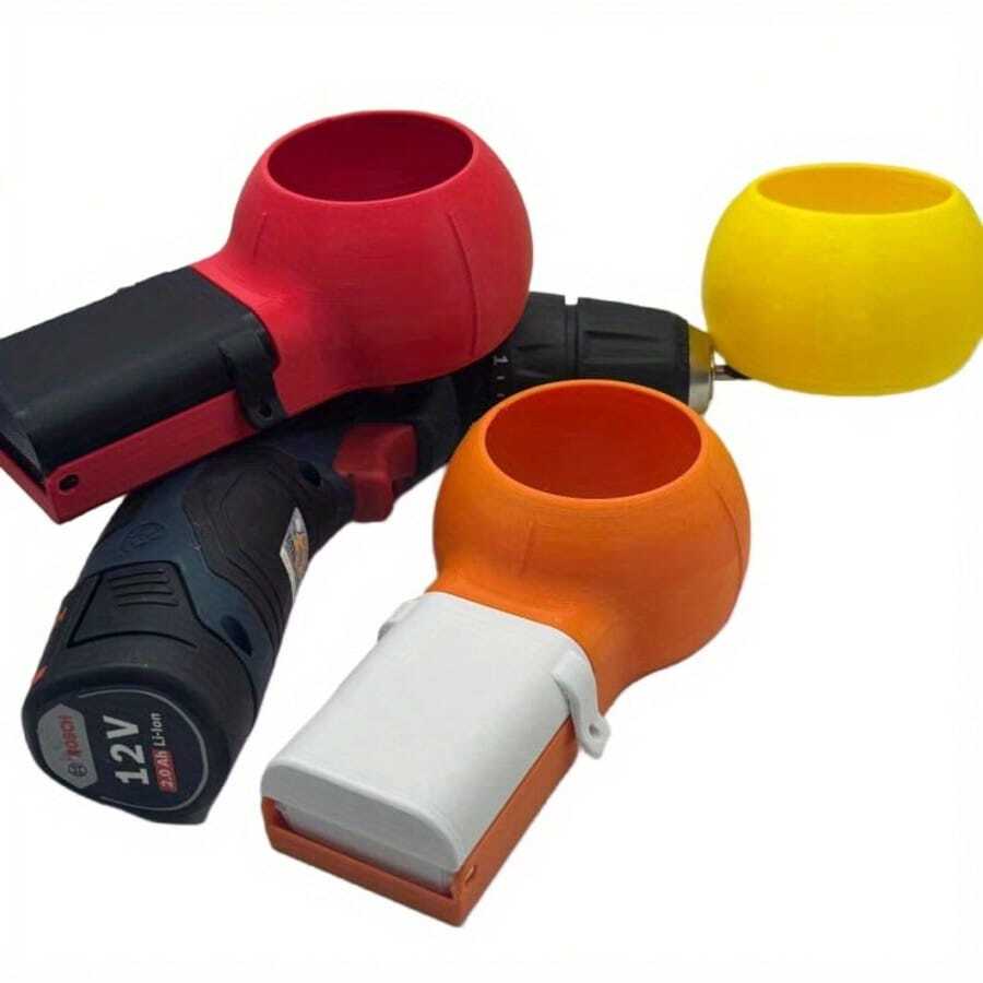 Kotak Debu Mata Bor dengan Nozzle Berputar - Tidak Membutuhkan Daya, Kompatibel dengan Mata Bor & Aksesoris, Desain Ergonomis untuk Pengeboran, Pengamplasan, Penggilingan - Aksesori Alat Konstruksi Plastik Tahan Lama untuk Proyek Perbaikan Rumah, Mata Bor untuk Mesin Bor, Pengamplasan - A - View 1
