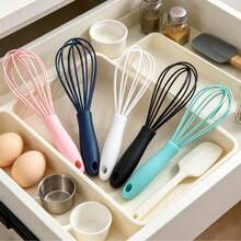 Colorful Mini Silicone Egg Beater Home Manual Cream Egg Mixer Kitchen Baking Tool - Multicolor - View 2