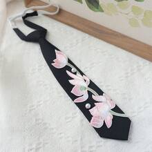 1件中式刺繡荷花領帶，女款與男款領帶，荷花刺繡領帶，刺繡荷花珍珠領帶，女性禮物，生日禮物，女性配件，海灘配件 - 彩色 - 查看 20