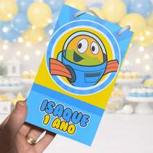 10 Sacolinhas Personalizadas para lembrancinhas - Peixonautas - Multicolorido - Visão 4