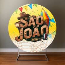 Round Party Backdrop, Easy To Put On, 1.50m, For June Festivals And Arraiás (Brazilian June Festival). - FJN171 - 查看 2