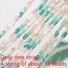 1 String Of Approx. 55pcs 4*7mm Grid Rectangular Colored Glass Beads DIY Jewelry Accessories Holiday Gift Shoes Clothing Accessories Phone Keychain Car Pendant Making Material - 4*7mm Long Grid - View 14