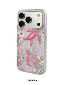 GIIPPA 1件海洋混色圖案設計手機殼，適用於Phone 17 Pro Max，兼容Phone 16 Pro Max、15 Pro Max、14 Pro Max，韓式高端時尚趣味手機殼，兼容11/12/13/14/15/145 Pro Max Plus，優雅設計適合男女，送給女友的完美禮物，適用於聖誕節、情人節、復活節、婚禮季和生日！ - 粉色 - 查看 2