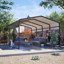 13x20 FT Metal Carport,Garage With Upgraded Triangle Reinforced Frame&4 Poles,Galvanized Steel Hardtop Roof,Heavy-Duty All-Weather Shelter For Car,Truck,Boat,Outdoor Storage-XY347578 - Multicolor - View 11