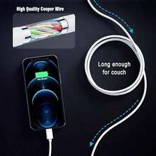 Câble de données USB C vers Lightning PD, câble de charge rapide compatible avec 17/17pro/16pro/16/15/15pro/ Blanc 1m - Blanc - Voir 6