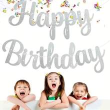 1組亮金色生日快樂橫幅，金色生日派對裝飾，生日快樂標誌，需DIY，適用女性生日 - 橘色 - 查看 4