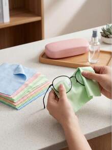 120/100/80/60/40/10pcs Ultra-Fine Microfiber Eyeglass Cleaning Cloths, Soft Scratch-Resistant Reusable Lens Wipes, Multi-Color Random Screen Cleaning Cloths, Suitable For Glasses, Cameras, Jewelry And Electronic Devices Daily Cleaning Supplies - Multicolor - View 6