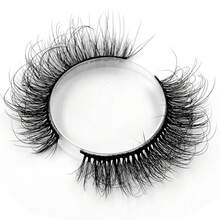 10 Packs D Curl Wispy Fluffy Russian 3D Faux Mink Lashes, Soft Thick Black Band Natural Daily Eyelashes - 白色 - 查看 4