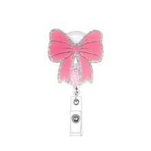 TONAVIETO 1 Stück Schleife mit rosa Perlen Abzeichenhalter einziehbar mit Dreh-Alligator-Clip für Pflegepersonal, Ärzte, Lehrer, Büroangestellte - 1PC - Übersicht 7