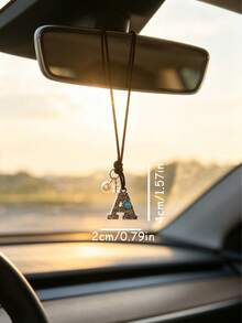 1 pieza Adorno colgante para el interior del coche con letra de corona de aleación de diamante, decoración para el espejo retrovisor del coche, colgante decorativo para el interior del coche - Unitalla - Ver 9