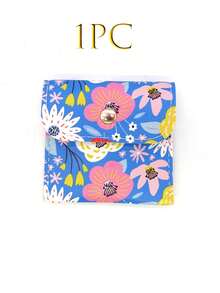 1/5/10/20pcs Fresh Floral Snap Button Jewelry Bags, Made Of Soft And Durable Fabric, Paired With Exquisite Gold Snap Buttons, Compact And Space-Saving. - Multicolor - View 16