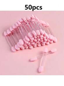 100/50/10 piezas de varillas aplicadoras de esponja de doble punta, varillas de esponja para sombra de ojos rosa con mango con purpurina, herramientas desechables para maquillaje de sombra de ojos y arte de uñas - Multicolor - Ver 11